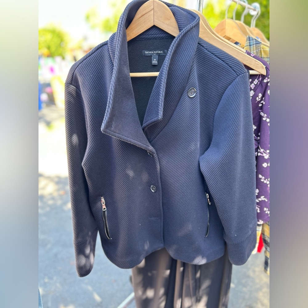 Banana Republic Navy Blue Double-Breasted Jacket